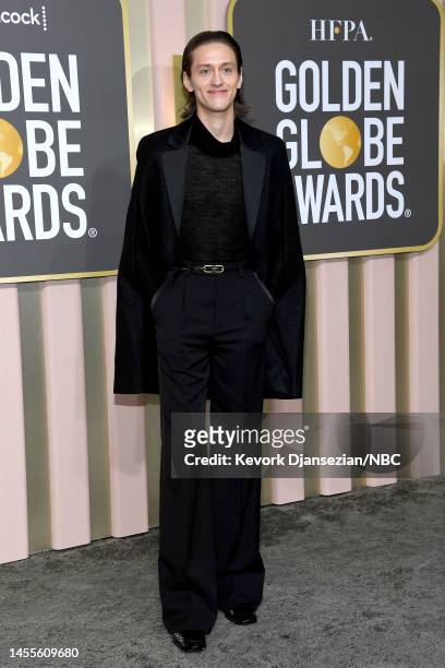 80th Annual GOLDEN GLOBE AWARDS -- Pictured: Percy Hynes White arrives to the 80th Annual Golden Globe Awards held at the Beverly Hilton Hotel on...