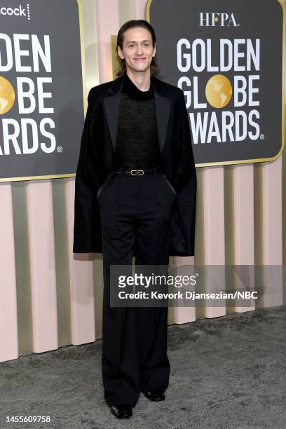 80th Annual GOLDEN GLOBE AWARDS -- Pictured: Percy Hynes White arrives to the 80th Annual Golden Globe Awards held at the Beverly Hilton Hotel on...