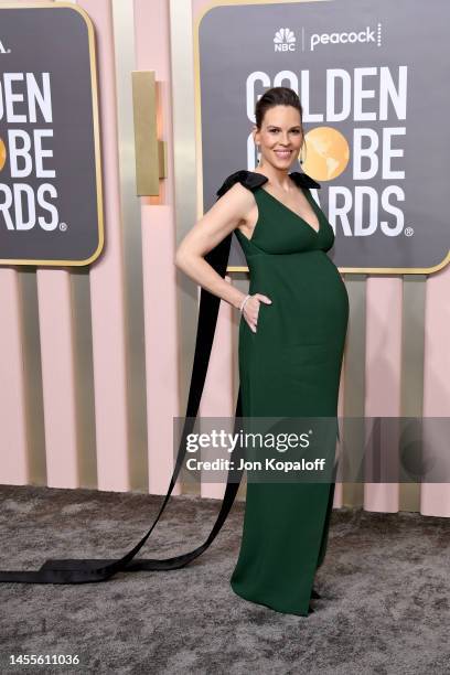 Hilary Swank attends the 80th Annual Golden Globe Awards at The Beverly Hilton on January 10, 2023 in Beverly Hills, California.