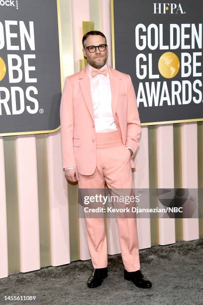 80th Annual GOLDEN GLOBE AWARDS -- Pictured: Seth Rogen arrives to the 80th Annual Golden Globe Awards held at the Beverly Hilton Hotel on January...