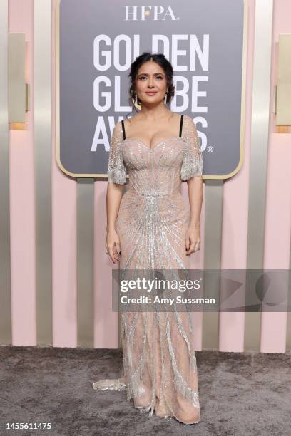 Salma Hayek attends the 80th Annual Golden Globe Awards at The Beverly Hilton on January 10, 2023 in Beverly Hills, California.