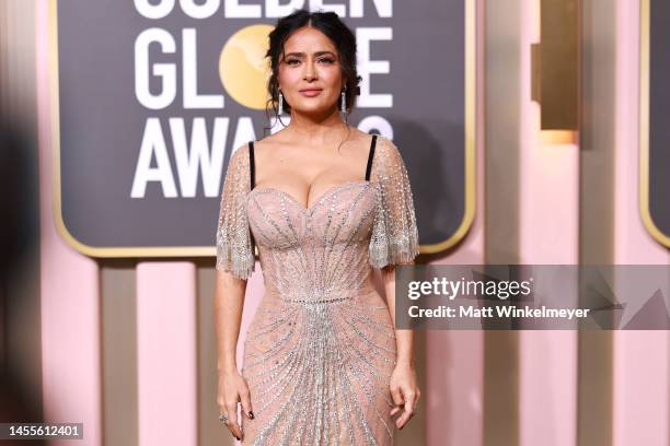 Salma Hayek attends the 80th Annual Golden Globe Awards at The Beverly Hilton on January 10, 2023 in Beverly Hills, California.