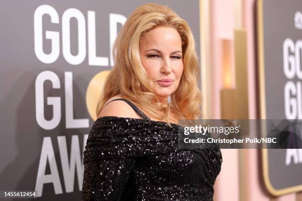 80th Annual GOLDEN GLOBE AWARDS -- Pictured: Jennifer Coolidge arrives at the 80th Annual Golden Globe Awards held at the Beverly Hilton Hotel on...
