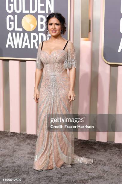 Salma Hayek attends the 80th Annual Golden Globe Awards at The Beverly Hilton on January 10, 2023 in Beverly Hills, California.
