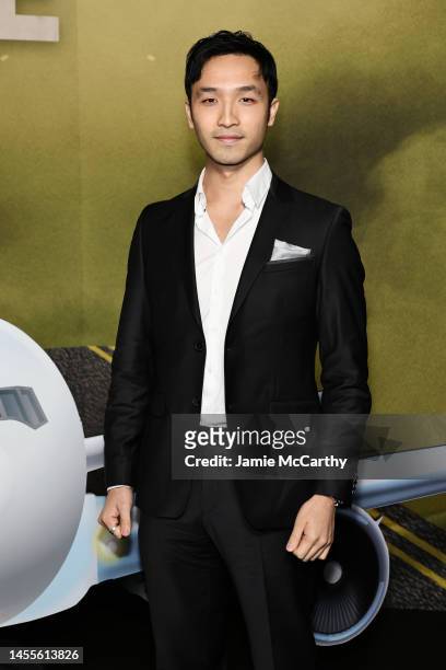Yoson An attends the "Plane" New York Screening at AMC Lincoln Square Theater on January 10, 2023 in New York City.
