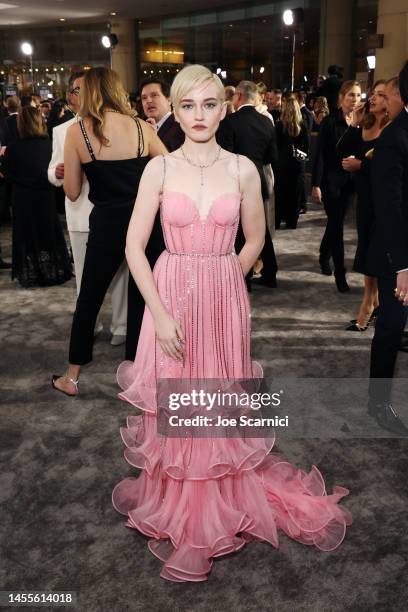 Julia Garner with Icelandic Glacial at the 80th Annual Golden Globe Awards at The Beverly Hilton on January 10, 2023 in Beverly Hills, California.
