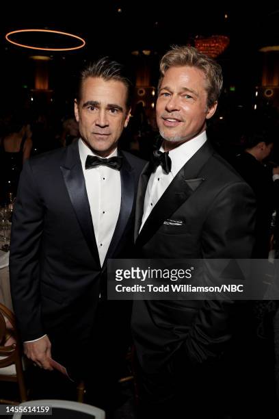 80th Annual GOLDEN GLOBE AWARDS -- Pictured: Colin Farrell and Brad Pitt attend the 80th Annual Golden Globe Awards held at the Beverly Hilton Hotel...