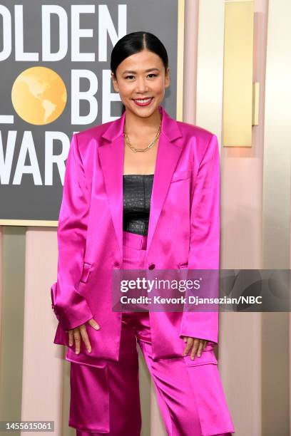 80th Annual GOLDEN GLOBE AWARDS -- Pictured: Domee Shi arrives to the 80th Annual Golden Globe Awards held at the Beverly Hilton Hotel on January 10,...