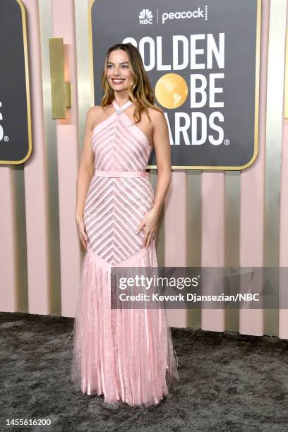 80th Annual GOLDEN GLOBE AWARDS -- Pictured: Margot Robbie arrives to the 80th Annual Golden Globe Awards held at the Beverly Hilton Hotel on January...