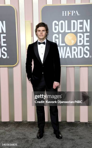 80th Annual GOLDEN GLOBE AWARDS -- Pictured: Evan Peters arrives to the 80th Annual Golden Globe Awards held at the Beverly Hilton Hotel on January...