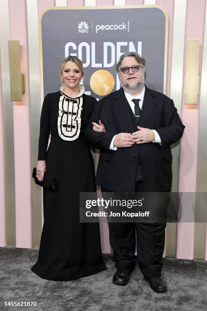 Kim Morgan and Guillermo del Toro attend the 80th Annual Golden Globe Awards at The Beverly Hilton on January 10, 2023 in Beverly Hills, California.