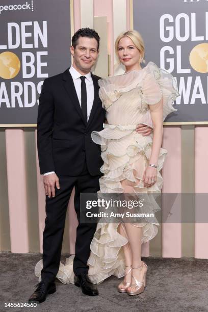 Thomas Kail and Michelle Williams attend the 80th Annual Golden Globe Awards at The Beverly Hilton on January 10, 2023 in Beverly Hills, California.