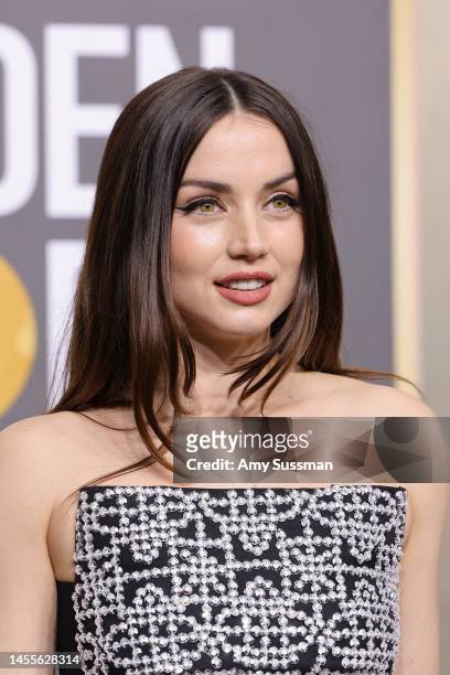Ana de Armas attends the 80th Annual Golden Globe Awards at The Beverly Hilton on January 10, 2023 in Beverly Hills, California.