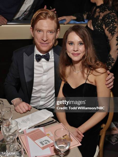 80th Annual GOLDEN GLOBE AWARDS -- Pictured: Domhnall Gleeson and Juliette Bonass attend the 80th Annual Golden Globe Awards held at the Beverly...