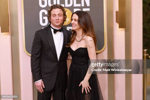 Jeremy Allen White and Addison Timlin attend the 80th Annual Golden Globe Awards at The Beverly Hilton on January 10, 2023 in Beverly Hills,...