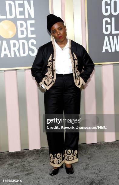 80th Annual GOLDEN GLOBE AWARDS -- Pictured: Janicza Bravo arrives to the 80th Annual Golden Globe Awards held at the Beverly Hilton Hotel on January...