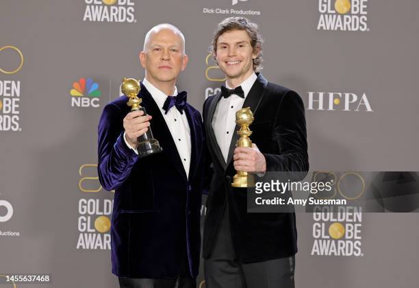 Ryan Murphy, winner of the Carol Burnett Award, and Evan Peters, winner of the Best Actor in a Limited or Anthology Series or Television Film award...