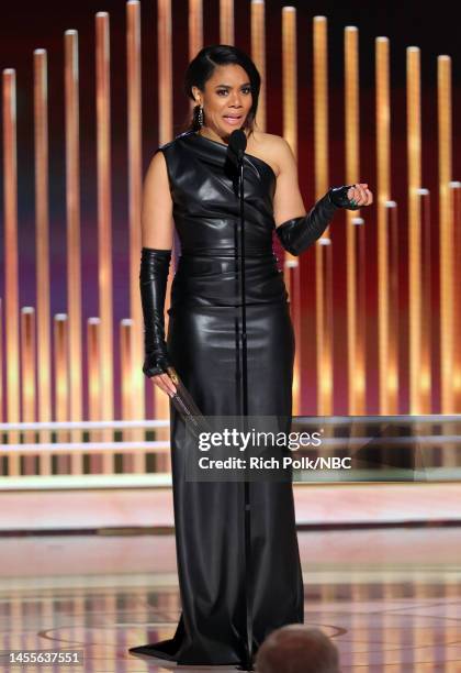 80th Annual GOLDEN GLOBE AWARDS -- Pictured: Regina Hall speaks onstage at the 80th Annual Golden Globe Awards held at the Beverly Hilton Hotel on...