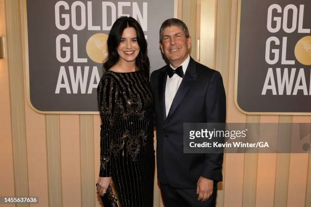 Laura Shell and CEO of NBCUniversal Jeff Shell attend the 80th Annual Golden Globe Awards at The Beverly Hilton on January 10, 2023 in Beverly Hills,...