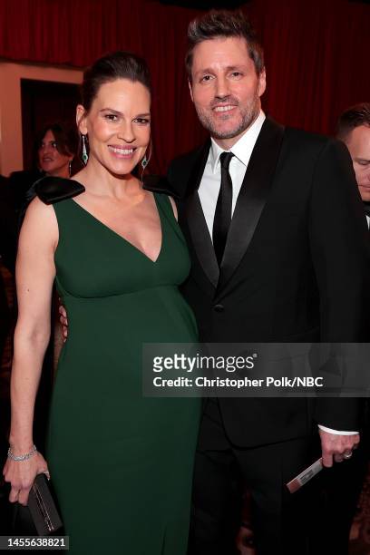 80th Annual GOLDEN GLOBE AWARDS -- Pictured: Hilary Swank and Philip Schneider attend the 80th Annual Golden Globe Awards held at the Beverly Hilton...