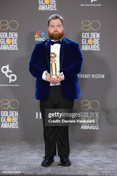 Paul Walter Hauser poses with the Best Performance in a Limited or Anthology Series or Television Film award for "Black Bird" in the press room...