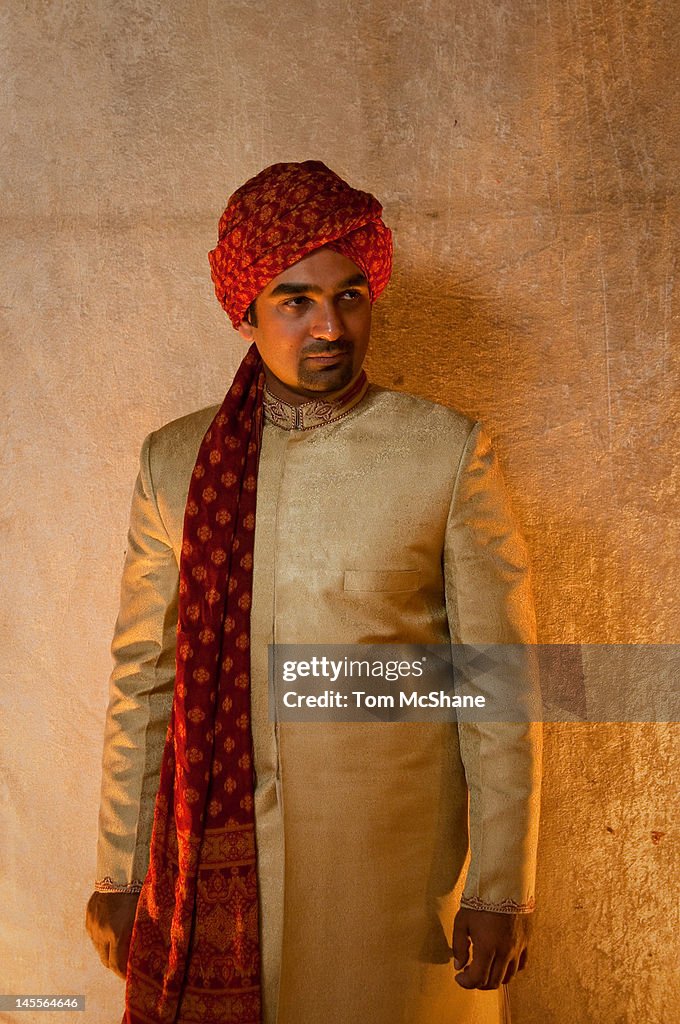 Pakistani Groom posing at his Wedding