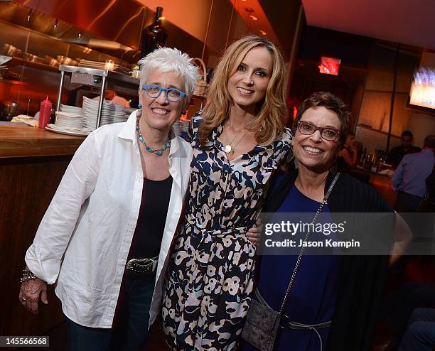 Bobbie Birleffi, Chely Wright and Beverly Kopf attend the "Chely Wright: Wish Me Away" New York After Party at Zio Restaurant on June 1, 2012 in New...