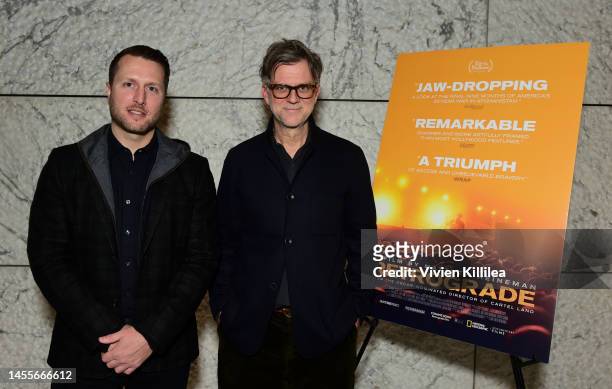 Matt Heineman and Paul Thomas Anderson attend the "Retrograde" LA Screening at Ray Kurtzman Theater on January 10, 2023 in Los Angeles, California.