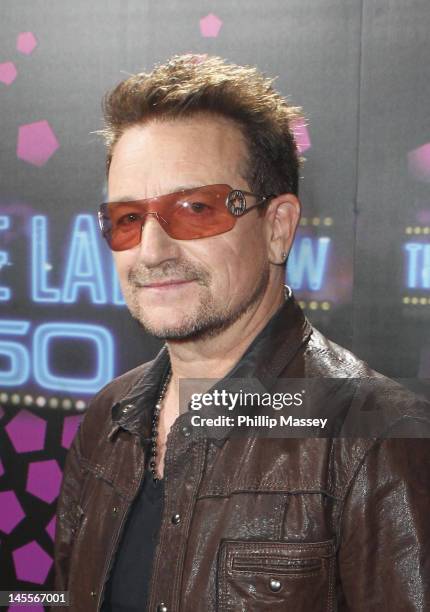 Singer Bono attends the 50th Anniversary Of 'The Late Late Show' on June 1, 2012 in Dublin, Ireland.