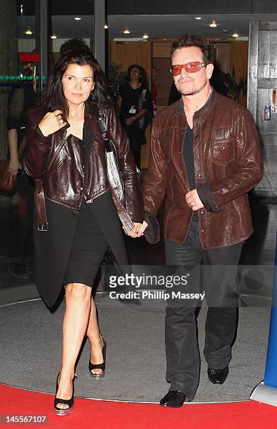 Ali Hewson and U2 singer Bono attend the 50th Anniversary Of 'The Late Late Show' on June 1, 2012 in Dublin, Ireland.