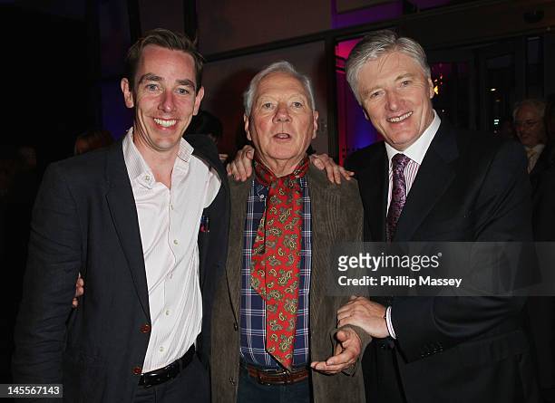 Ryan Tubridy, Gay Byrne and Pat Kenny attend the 50th Anniversary Of 'The Late Late Show' on June 1, 2012 in Dublin, Ireland.