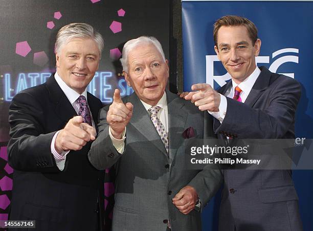 Pat Kenny, Gay Byrne and Ryan Tubridy attend the 50th Anniversary Of 'The Late Late Show' on June 1, 2012 in Dublin, Ireland.