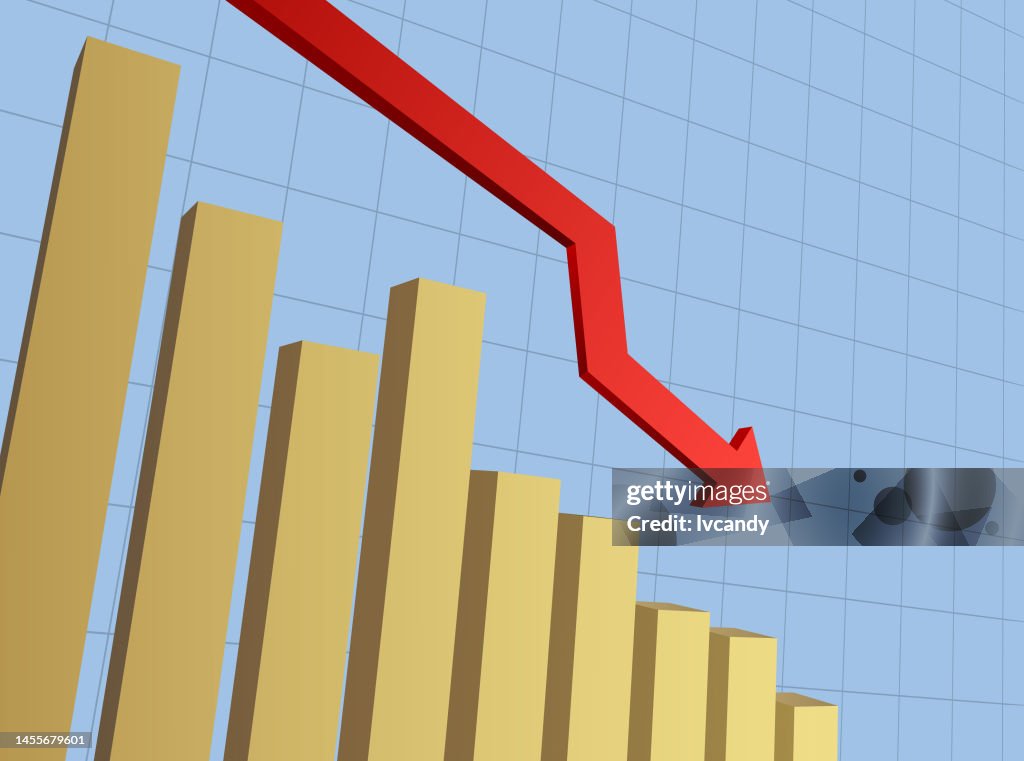 Fall Off Chart Falling Bar Chart High-Res Vector Graphic - Getty Images
