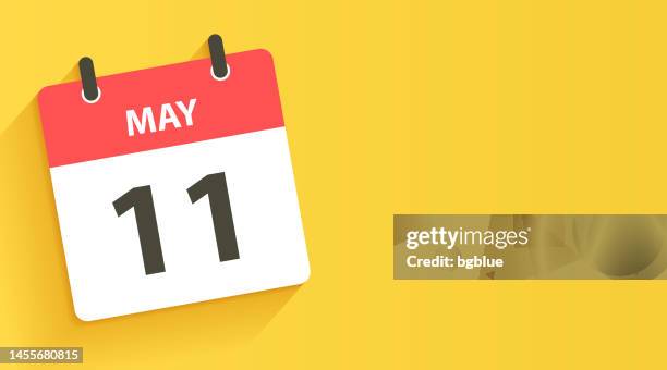 may 11 - daily calendar icon in flat design style - calendar stock illustrations