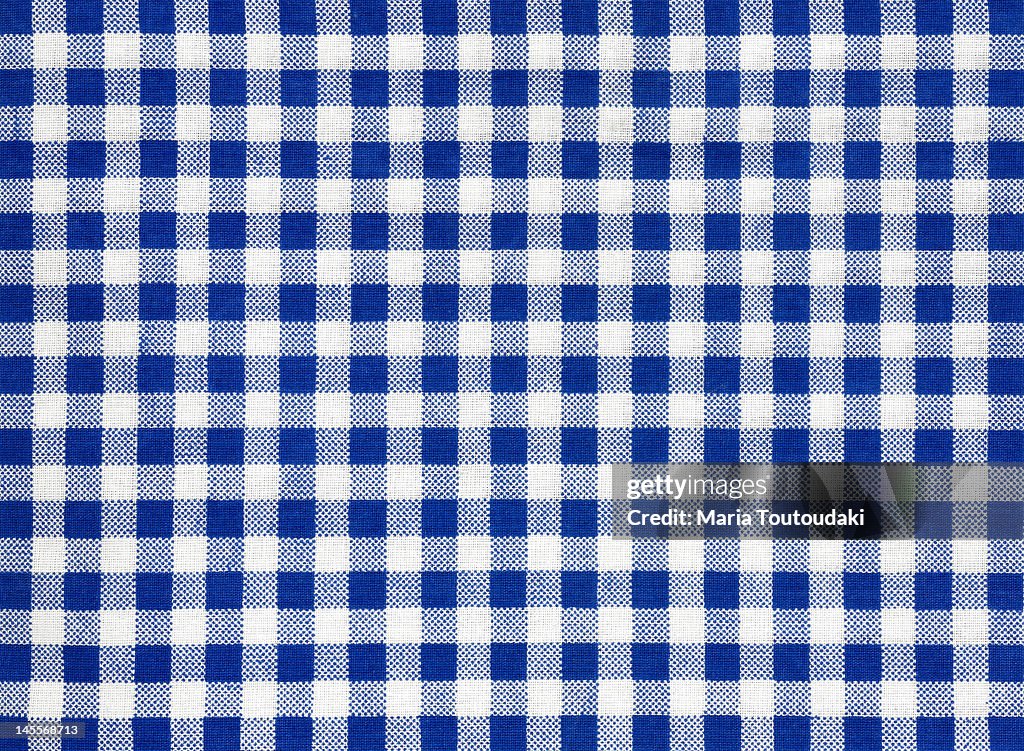 Checked tablecloth