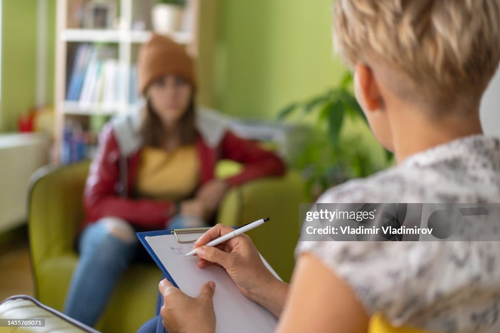 A mental health session with a teenage girl