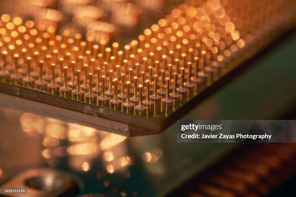Processor Chip Component Computer Processor Chip Cpu And Electronic Components High-Res Stock ...