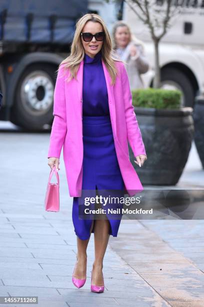 Amanda Holden leaving Heart Breakfast Radio Studios on January 11, 2023 in London, England.