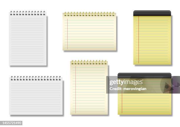 notebook series. blank realistic spiral binder notepad design - spiral notebook stock illustrations