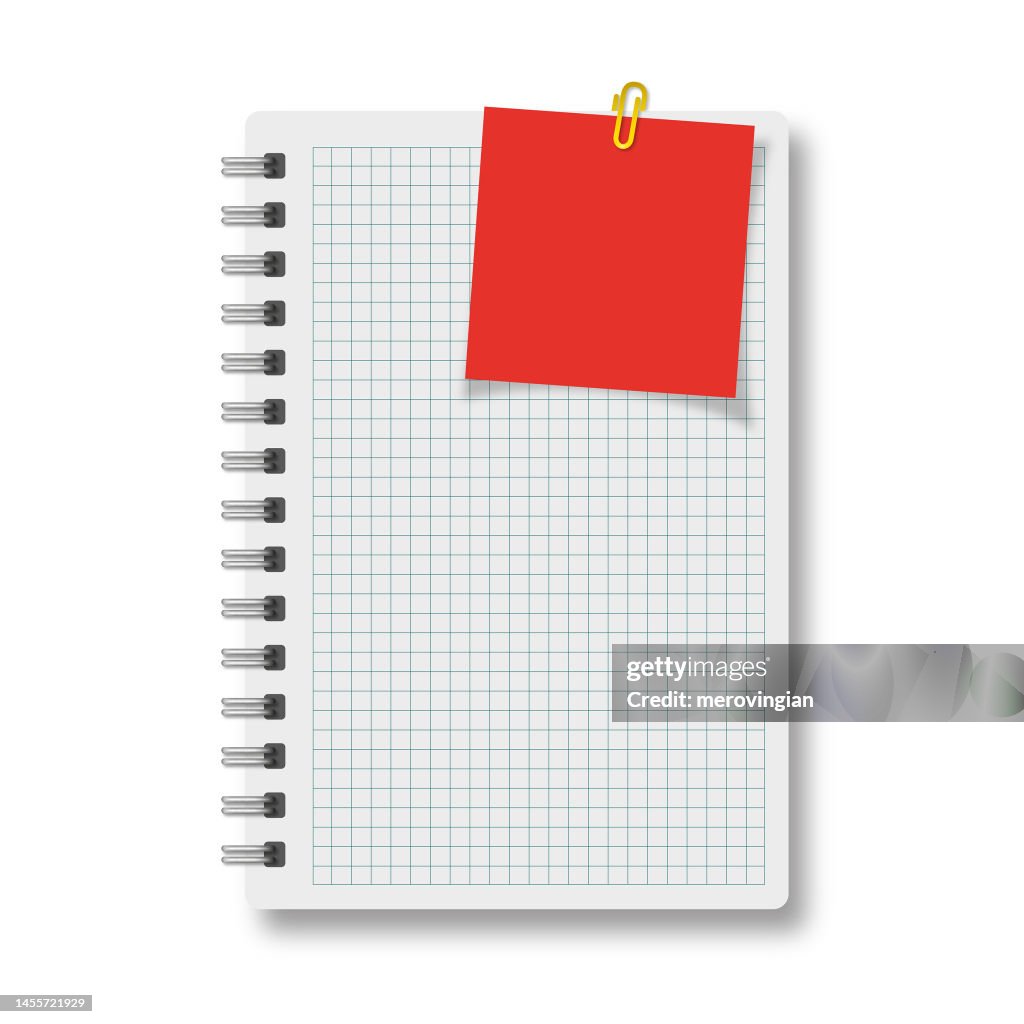 Notebook With Post Notes Spiral Binder Notebook And Post It High-Res Vector Graphic - Getty Images
