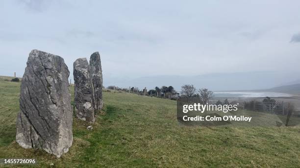 standing stones at cloonsharragh - sandy molloy stock pictures, royalty-free photos & images