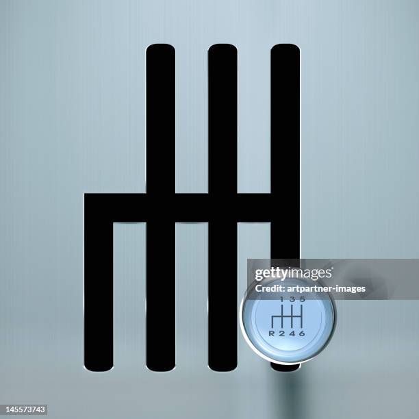 modern gear stick and shift gate from above - gearshift stock pictures, royalty-free photos & images