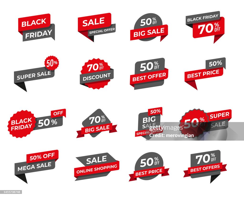 Black friday sale tags collection