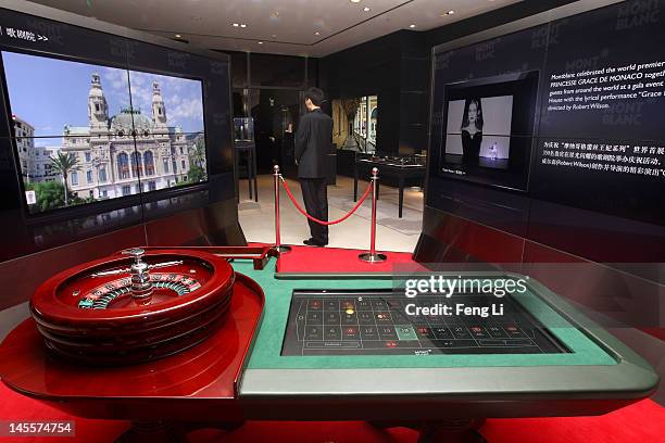 General view of the atmosphere inside the the Montblanc Sanlitun Concept Store during the Montblanc international gala to celebrate the official...