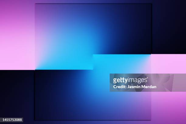 3d abstract neon art in black - rectangle stock pictures, royalty-free photos & images