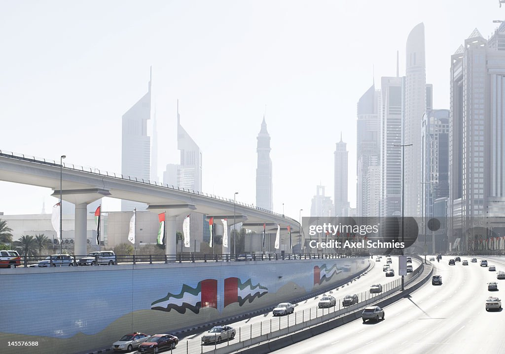 Sheikh Zayed road on national day
