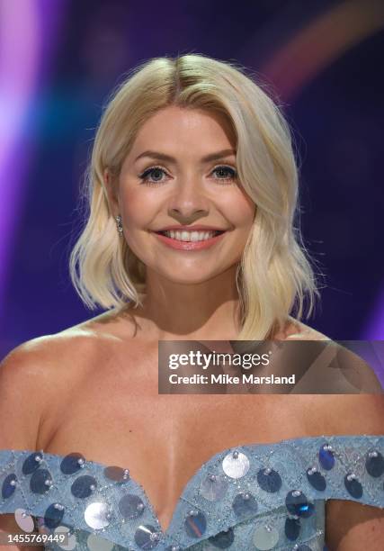 Holly Willoughby attend the "Dancing On Ice" Series 15 Photocall at ITV Studios, Bovingdon on January 11, 2023 in London, England.