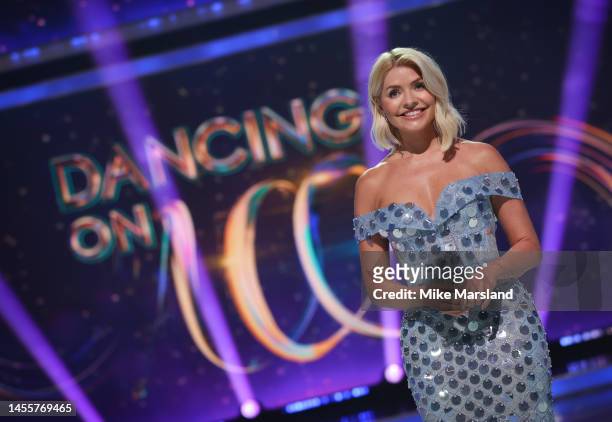 Holly Willoughby attend the "Dancing On Ice" Series 15 Photocall at ITV Studios, Bovingdon on January 11, 2023 in London, England.