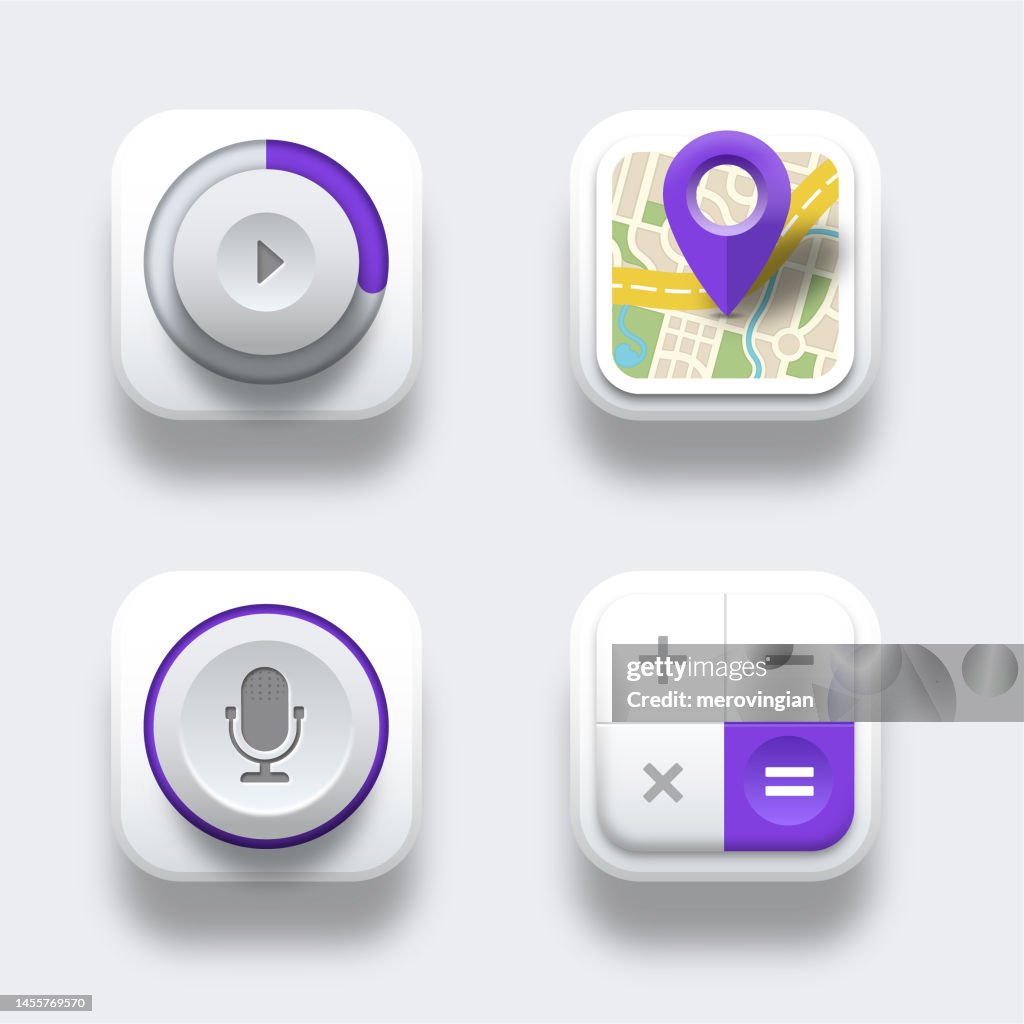 Design di icone eleganti premium per applicazioni mobili. Icone generiche dell'interfaccia utente