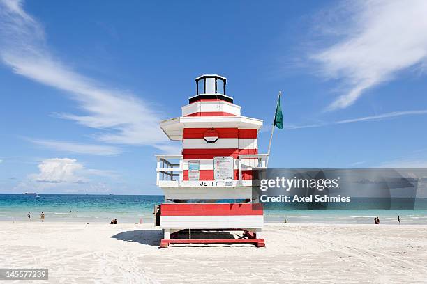 lifeguard tower of south pointe park - lifeguard tower bildbanksfoton och bilder